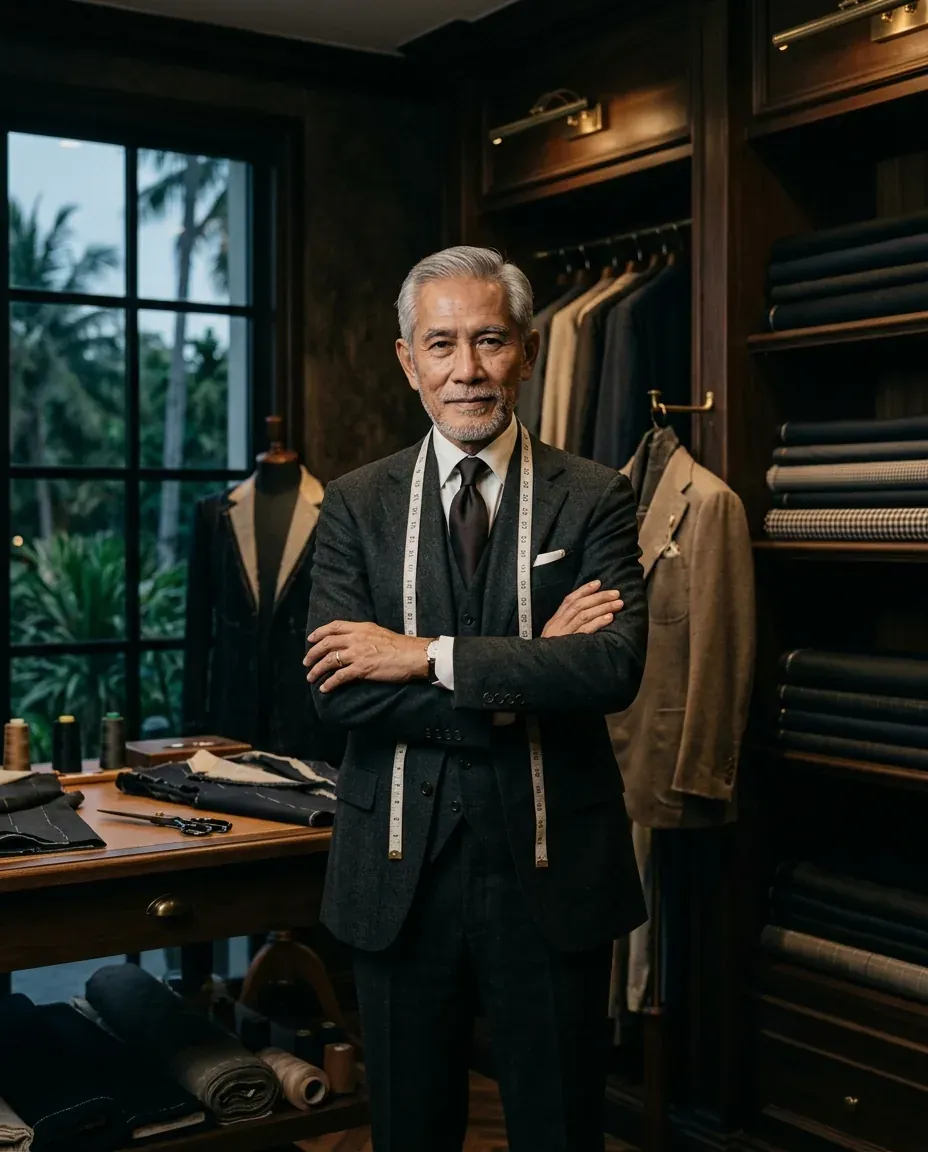 Master tailor at The Outfit atelier, Bangtao, Phuket